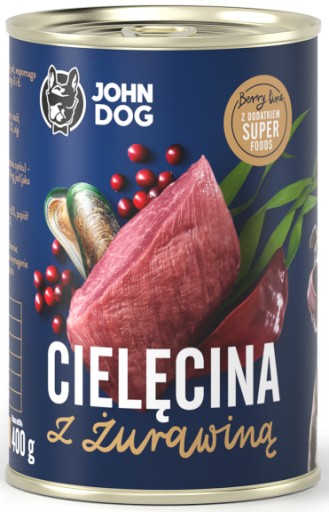 John Dog Berry Line Teľacie mäso s brusnicami 400g