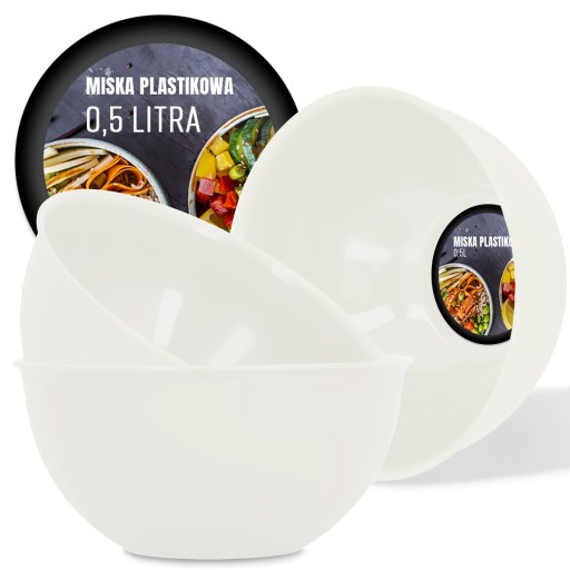 Plastová kuchynská miska na šalát 500 ml krém