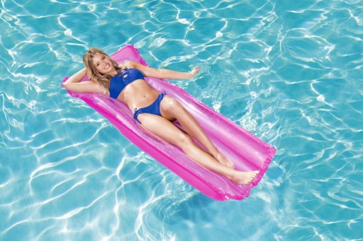 Farebný plážový matrac priehľadný 183 x 76 cm BESTWAY ružový