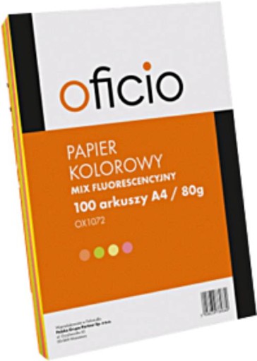 KOPÍROVACÍ PAPIER FAREBNÝ A4 4X25 MIX FLUO 100 listov