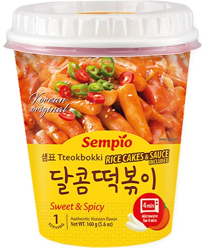Tteokbokki sladké a pikantné ryžové knedle 160g Sempio