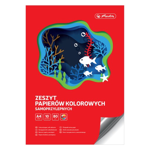 HERLITZ Kniha farebných papierov SAMOZADNÁ A4 10k