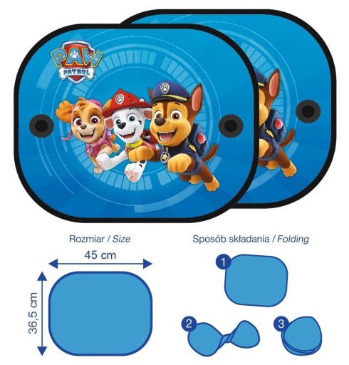 2 modré slnečné clony PAW Patrol