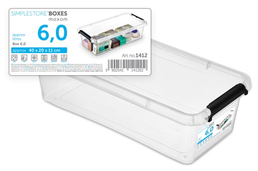Priehľadná plastová nádoba s krytom 6L Box Organizer Box