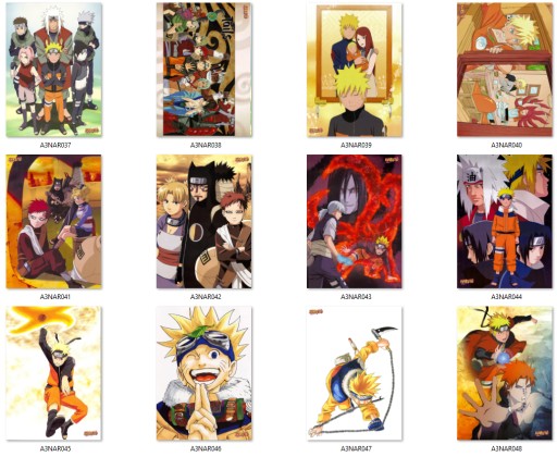 Plagát A3 Manga Anime Naruto VEĽKÝ VÝBER