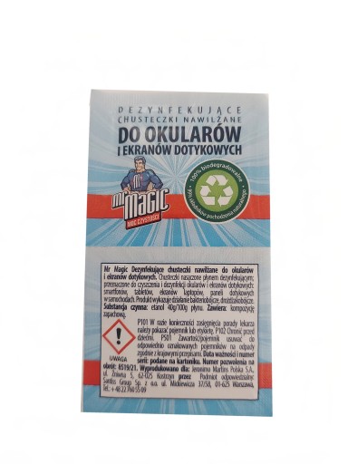 MR MAGIC Dezinfekčné vlhčené obrúsky na okuliare a obrazovky
