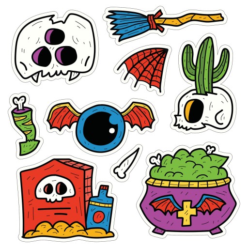 HALLOWEENSKÉ NÁLEPKY NA OKNÁ Dekorácia Mix2 6 ks