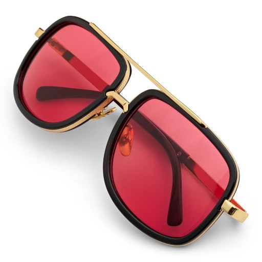 Pánske retro hranaté aviator slnečné okuliare veľké