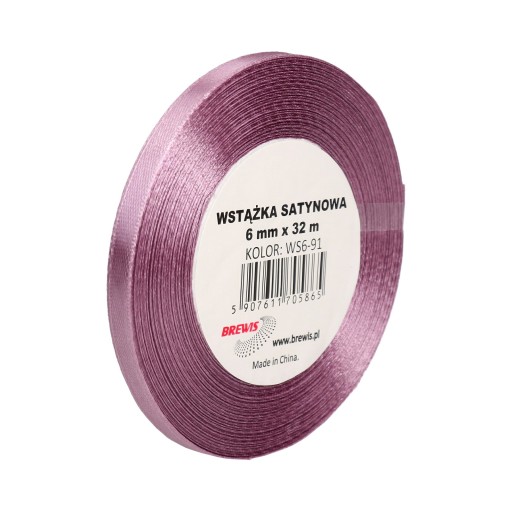 SATÉNOVÁ STUHA 6MM X 32M WS6-91 BREWIS TMAVÁ PRÁŠKOVÁ RUŽOVÁ