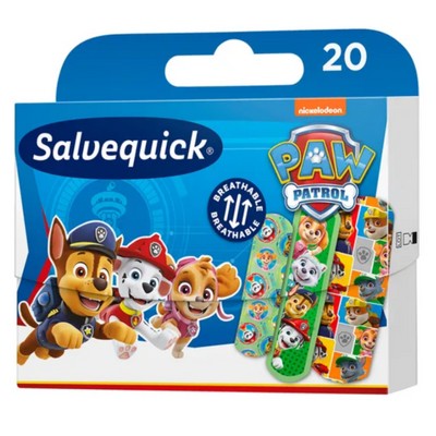 Obväzové náplasti pre deti s vodeodolnou obväzovou Paw Patrol 20 ks.