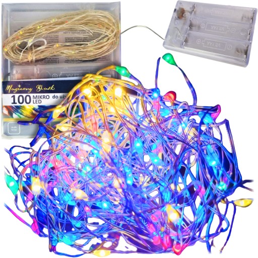 VIANOČNÝ STROMČEK DRÔTOVÉ SVETLÁ 100LED VNÚTORNÉ BATÉRIE VIANOČNÉ SVETLÁ