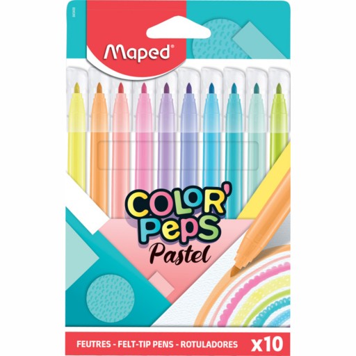 Pastelové fixky Maped Colorpeps, 10 kusov