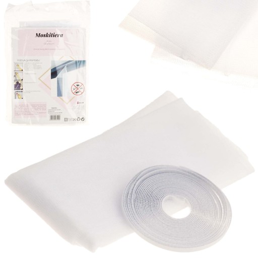 SIEŤKA PROTI KOMÁROM NA OKENNÝ HMYZ 150x130 + BIELY SUCHÝ zips PROTI KOMÁROM A MUCHÁM
