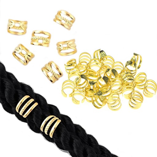 CLAMP BEADS BRIDGE DREADS GOLD 30 ks NA SYNTETICKÉ VLASY