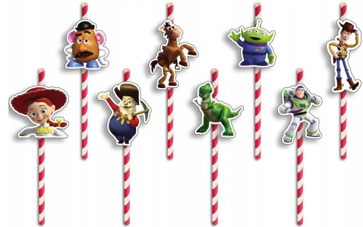 NARODENINOVÉ SLAMKY s POSTAVIČKAMI - TOY STORY VÍLA NARODENINOVÉ HRY - 8 ks.