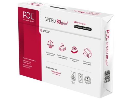 Kancelársky kopírovací papier Polspeed A4 do tlačiarní Biely tuhý 80g/M 500 ks
