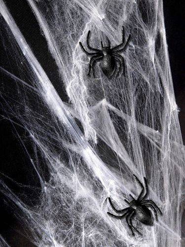 Pavučina s 12 pavúkmi Halloweenska dekorácia