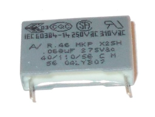 KONDENZÁTOR MKP X2SH .068uF 275VAC 68nF sada 10 kusov