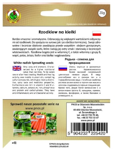 Semená klíčkov reďkovky 20 g