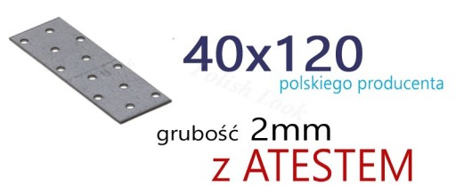 Perforovaný plech, plochý konektor ATEST 40x120
