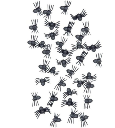 PLASTOVÉ PAVÚKY 70 ks. HALLOWEENSKÉ DEKORÁCIE