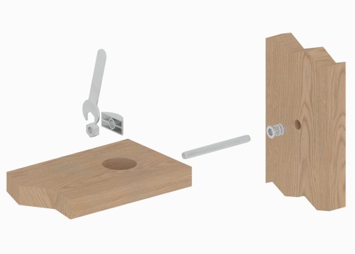 Konektor M10 na nábytok, schody, stoly, postele Ø 45mm