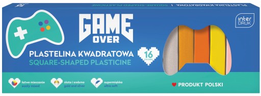 Plastelína Interprint Square, 16 farieb
