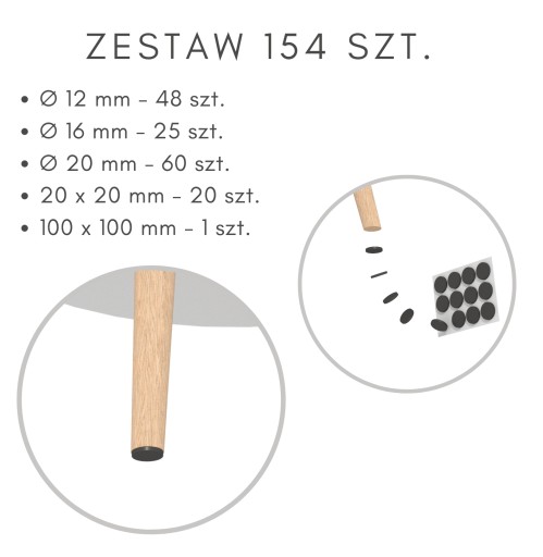 154 KS. Plstené podložky na nábytok, stoličky, plsť