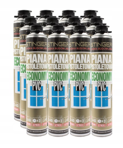 Pena na montáž pištole 750ml 800g PVC na okná a dvere