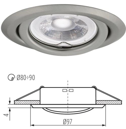 Kanlux LED stropné svietidlo pohyblivý bodový krúžok Argus II 10W matný chróm