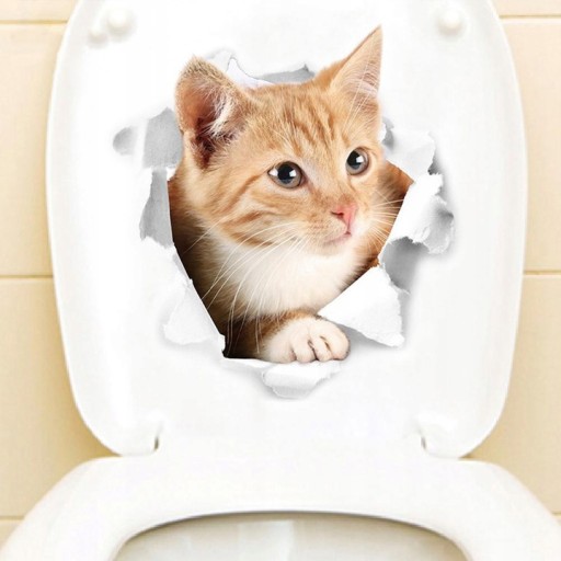 Nábytková nálepka na stenu Cat Kitten 3D Hole