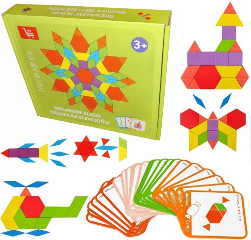DREVENÉ BLOKY MONTESSORI PUZZLE 155 kusov