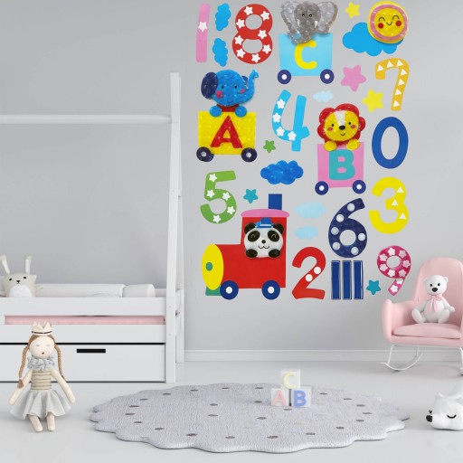 3D NÁLEPKY NA STENU PRE DETI ČÍSLA ZOO EDU - Edukačná sada