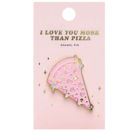 PIZZA fastfood pin Valentínsky RUŽOVÝ ZLATÝ