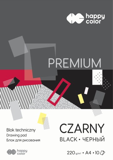 HAPPY COLOR A4 TECHNICKÝ BLOK 220g PREMIUM čierna