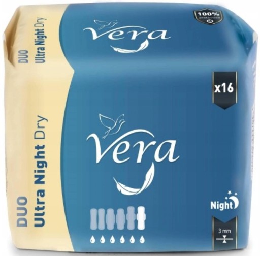 Ultra NIGHT Dry Duo vložky na noc VERA 16 kusov