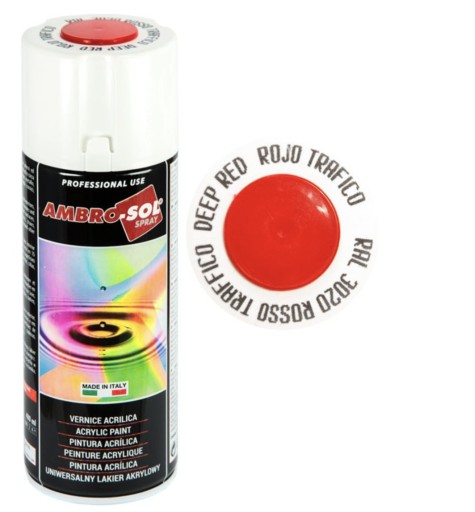 AMBROSOL AKRYLÁTOVÝ LAK UNIVERZÁLNY POŽIAR ČERVENÝ RAL 3000 400ML