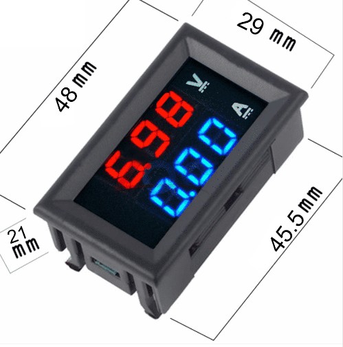 Voltmeter Ampérmeter 0-100V 10A DC