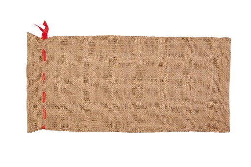 DEKORATÍVNA jutová darčeková taška SO STUHOU 50x24