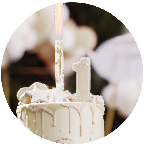 TORTA FONTÁNA 1. NARODENINY ROK STARÁ ZLATÁ tortová sviečka 12cm