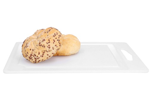 DOSKA NA KRAJENIE, plast, biela, 30x22, pevná kuchynská doska s rukoväťou