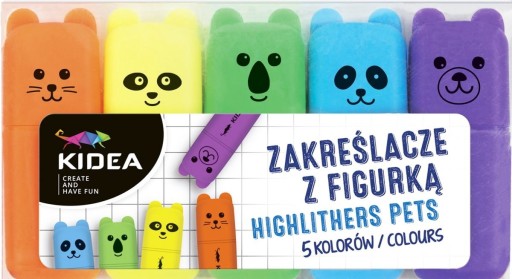 MINI ZVÝRAZŇOVAČ s figúrkou MEDVEĎA, 5 farieb KIDEA ZNAČOVAČE, ZNAČOVAČE