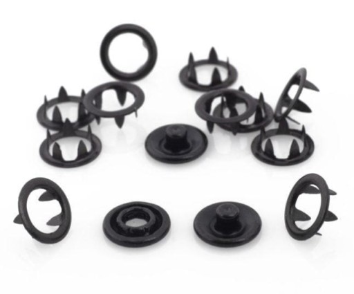 Patentky, patentky SPRINGS 9,5 mm Oxyda black 50 sád