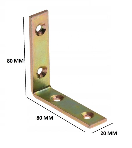 UHOL ÚZKEHO LÚČA KBW1 80X80X20x4mm KONEKTOR