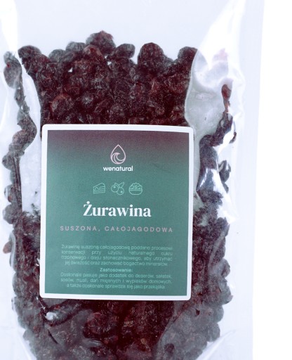 Celé sušené brusnice 500g Wenatural - USA VEĽKÉ SLADKÉ CEL
