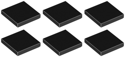 LEGO TILE 3068b 2x2 čierna (3g) 6 ks.