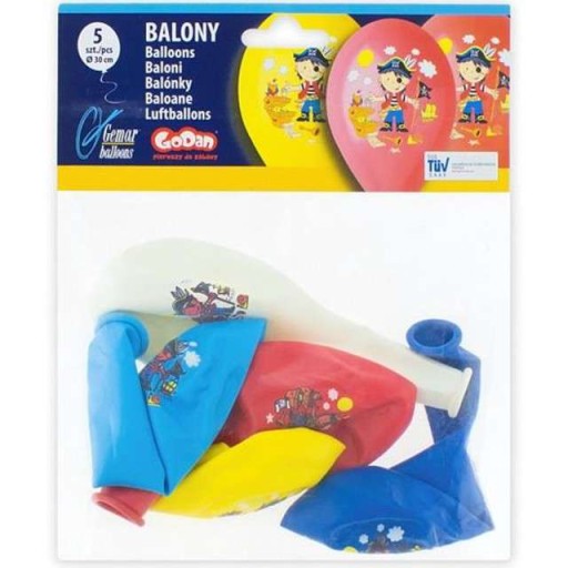 PIRÁTSKE balóny pirátska párty PIRÁT 12 palcov 5 ks