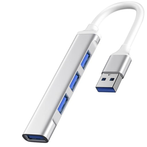HUB USB 3.0 USB SPLITTER HLINÍKOVÝ USB SPLITTER 4 PORTY 4x USB 4v1