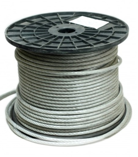 Lano, oceľové lano z PVC, priemer 10 mm, 1 m