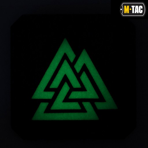 VELCRO NÁŠIVKA LASEROVÝ REZANÝ SYMBOL VALKNUT M-TAC ČIERNY A fluoreskujúci